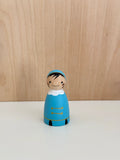 Roetveeg Piet Fel Blauw Handgeschilderd