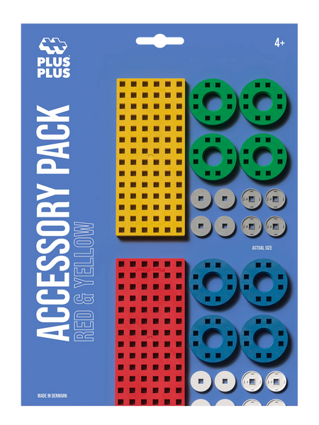 Accessoires Pakket Rood en Geel Met Wielen | Plus Plus