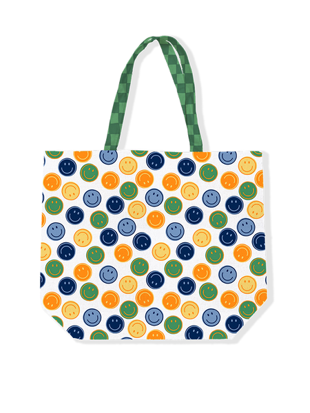 Canvas tas Smiley Green/Blue