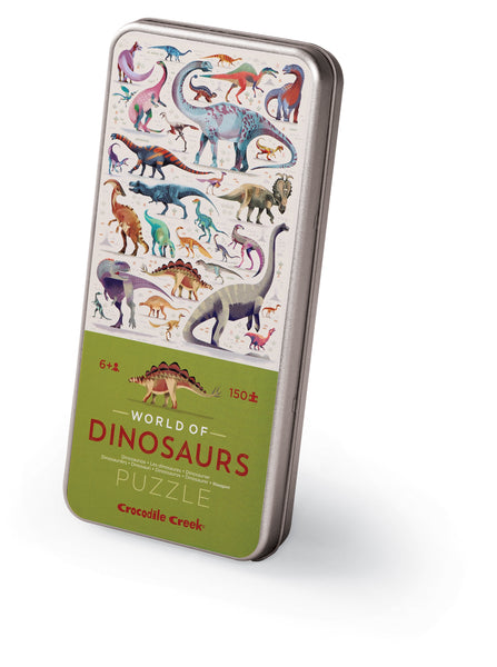 Puzzel In Blik Dinosaurus Dieren 150 stukjes | Crocodile Creek