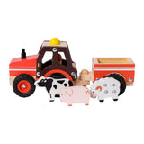 Houten Tractor Met Trailer En Dieren