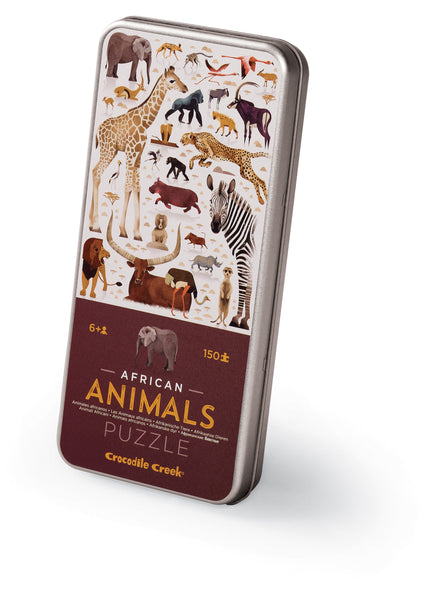 Puzzel In Blik Afrikaanse dieren 150 stukjes | Crocodile Creek
