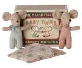Twins Baby Mice in Matchbox Checker | Maileg