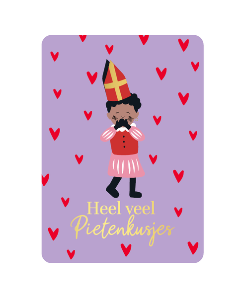 Kaart Pieten Kusjes (paars)