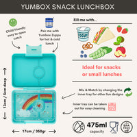 Yumbox Snack 3-vakken | Misty Aqua Rainbow