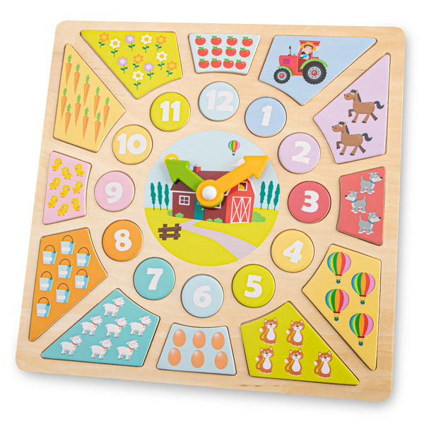 Wooden Learning Clock - Clock Puzzle - Learning Puzzle